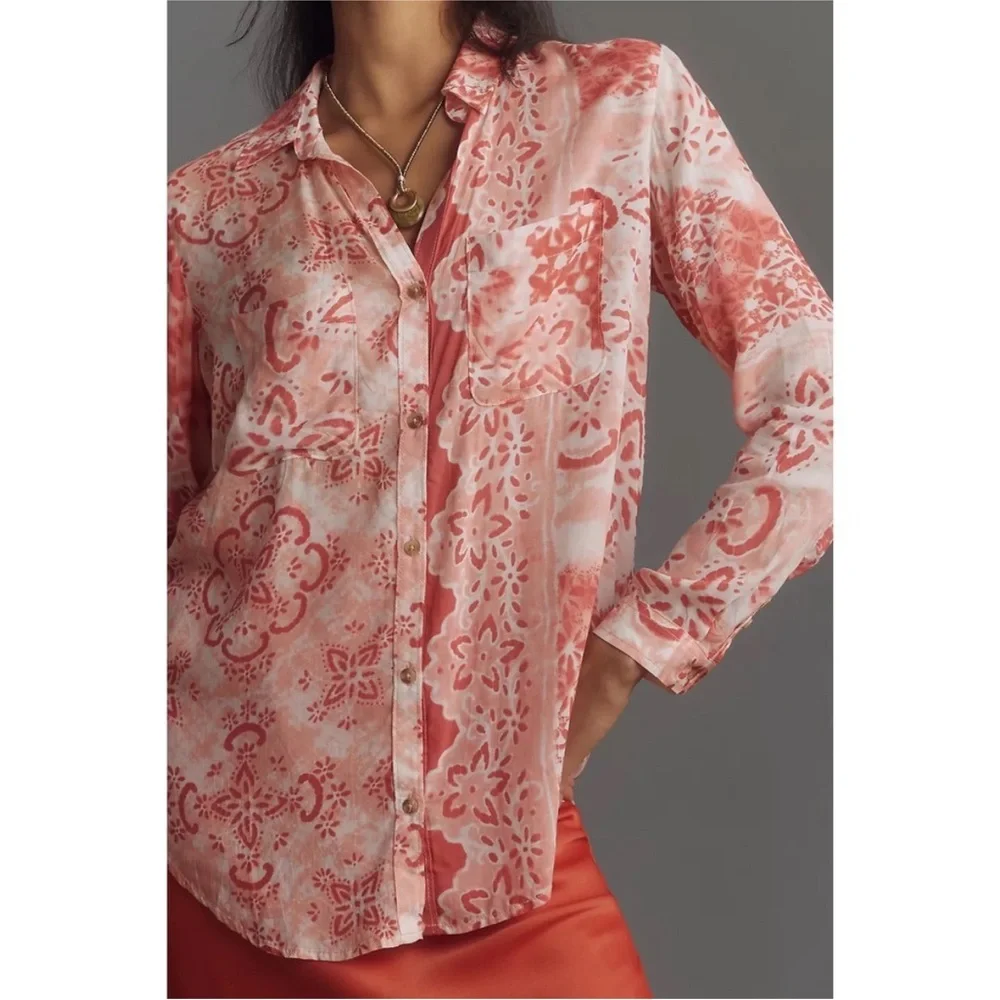 Anthropologie The Romy Relaxed Buttondown Shirt by Pilcro - Picture 2 of 8